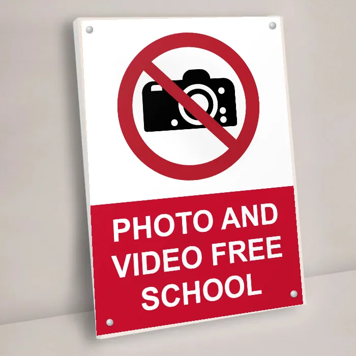 Photo and Video Free School Sign: photo and video free school sign 3