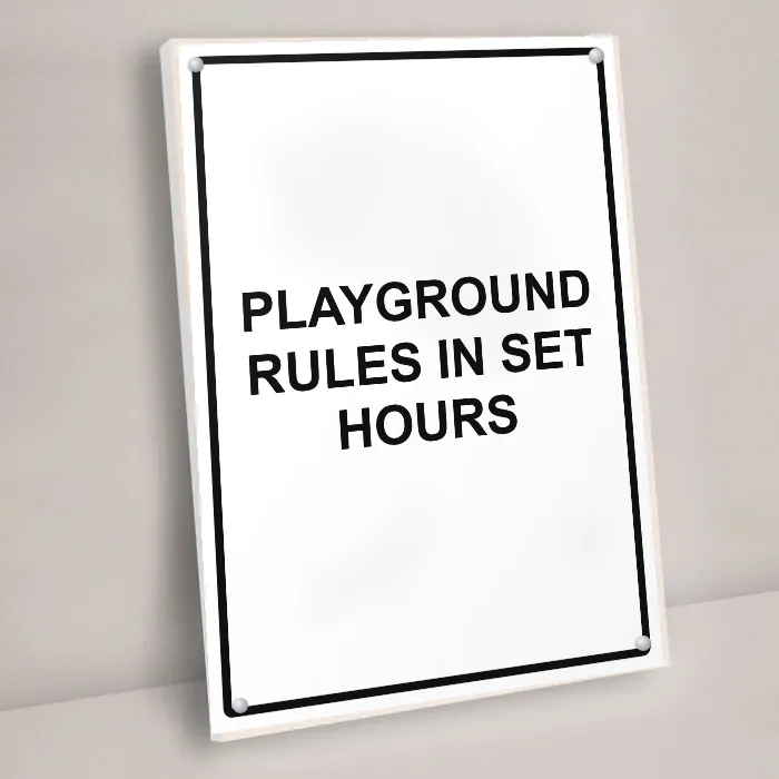 Playground Rules in Set Hours Sign: playground rules in set hours sign 3