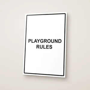 Playground Rules Sign