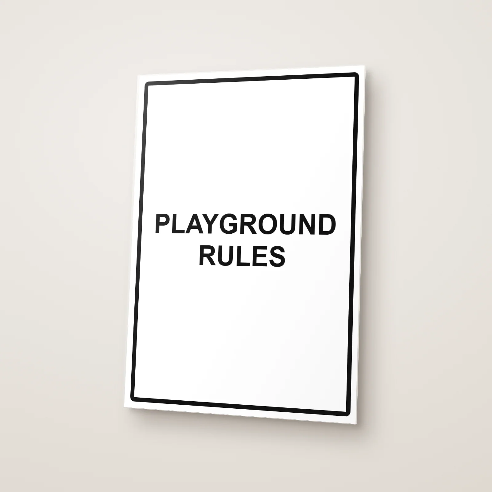 Playground Rules Sign