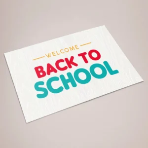 Admissions Open Banners: printed back to school banner laid flat