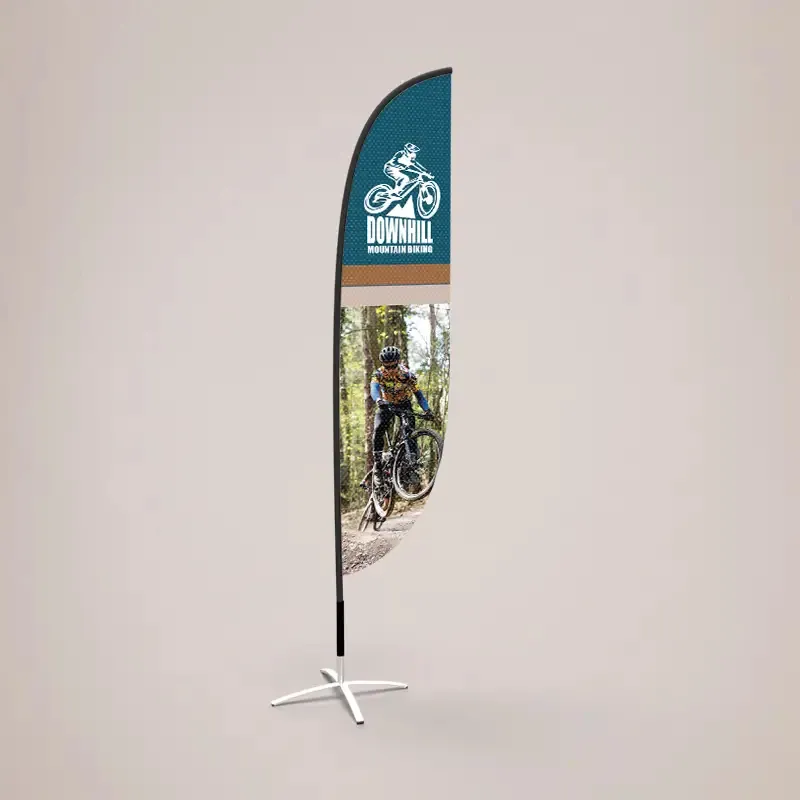 Crest Flag 4.9m: printed crest flag on a cross base
