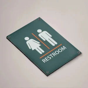 Branded Information Signs: printed dibond sign on a wall