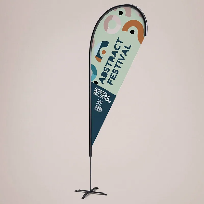Teardrop Flag 2.8m: printed teardrop flag on a cross base