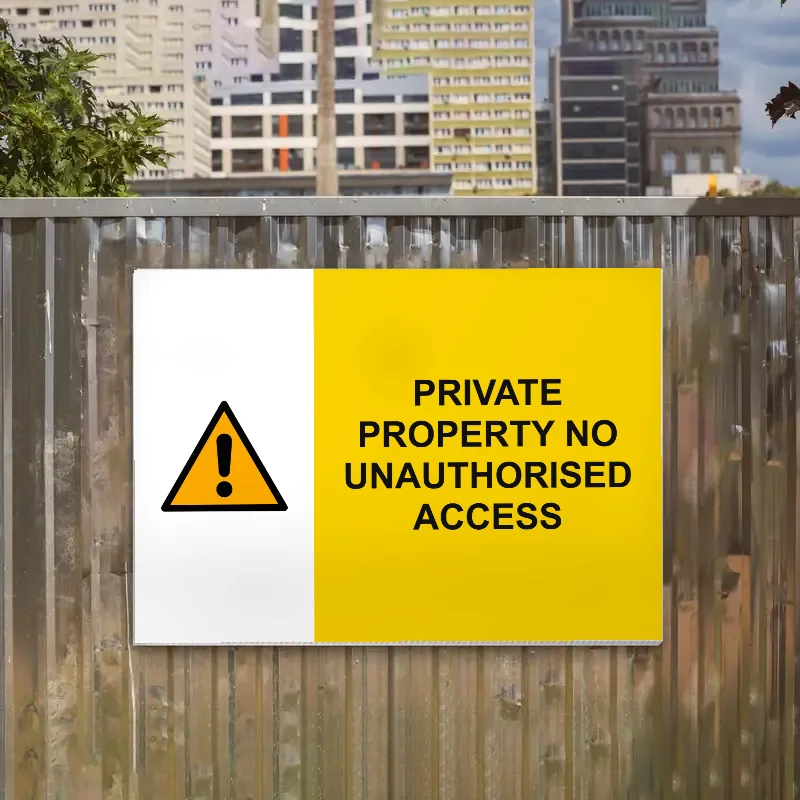 Private Property No Unauthorised Access Sign: private property no unauthorised access sign 3