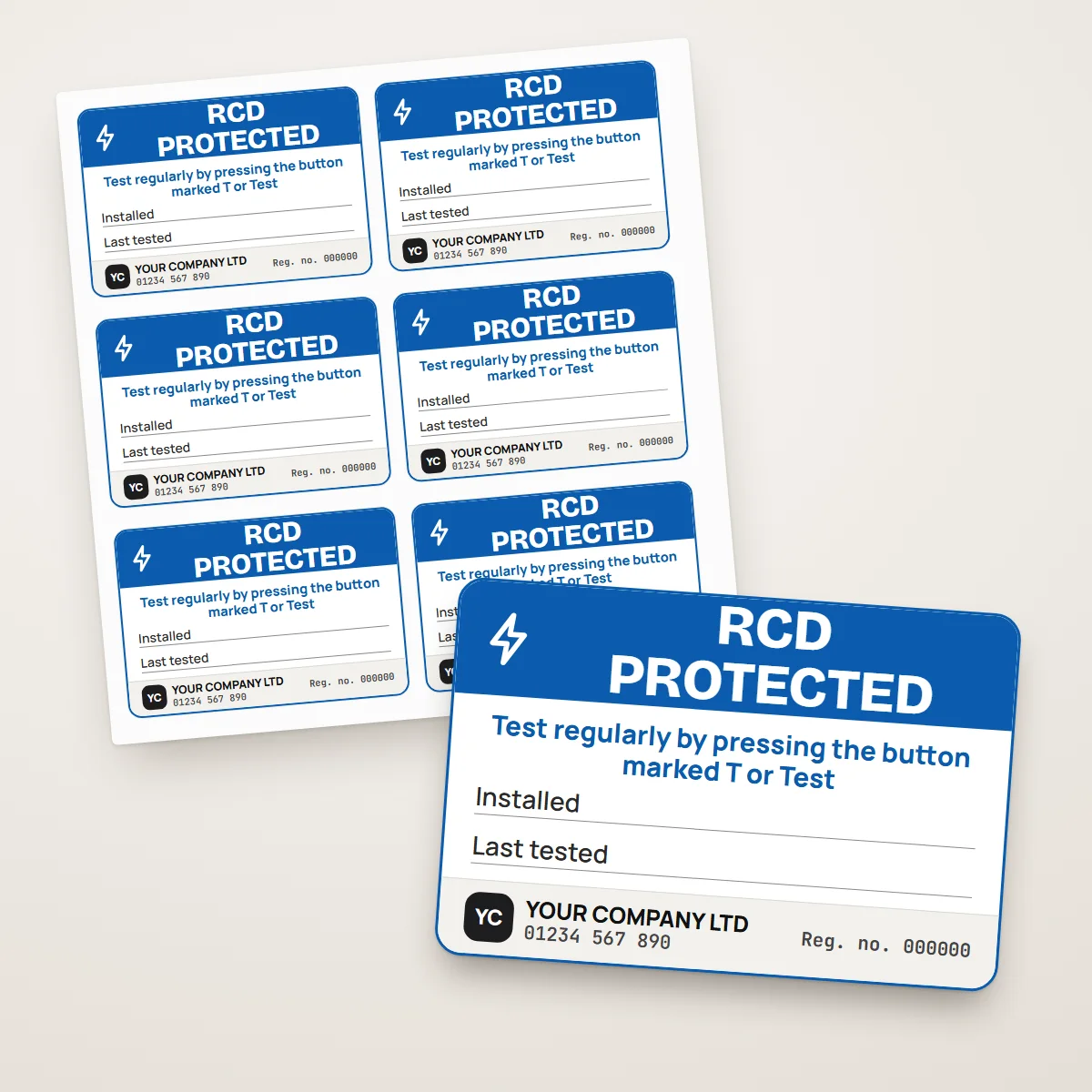 RCD Test Labels