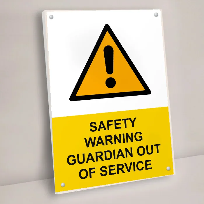 Safety Warning Guardian Out of Service Sign: safety warning guardian out of service sign 3