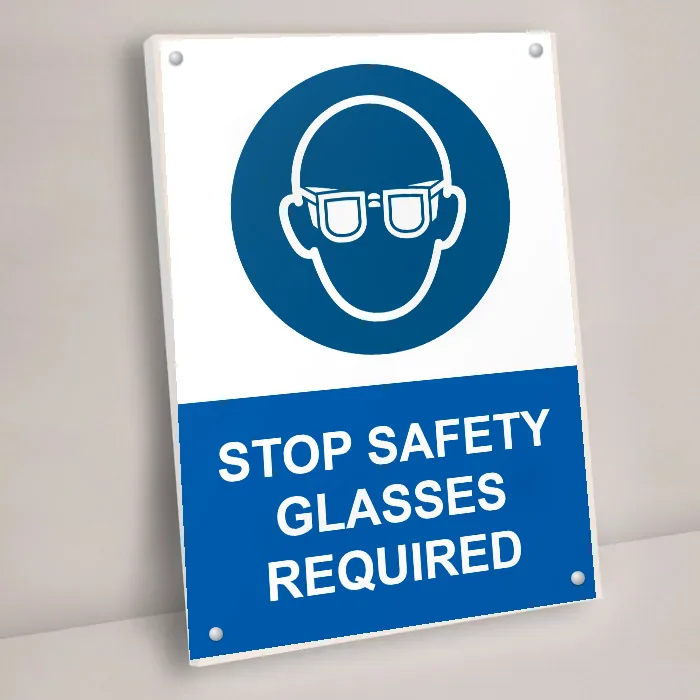 Stop Safety Glasses Required Sign: stop safety glasses required sign 3
