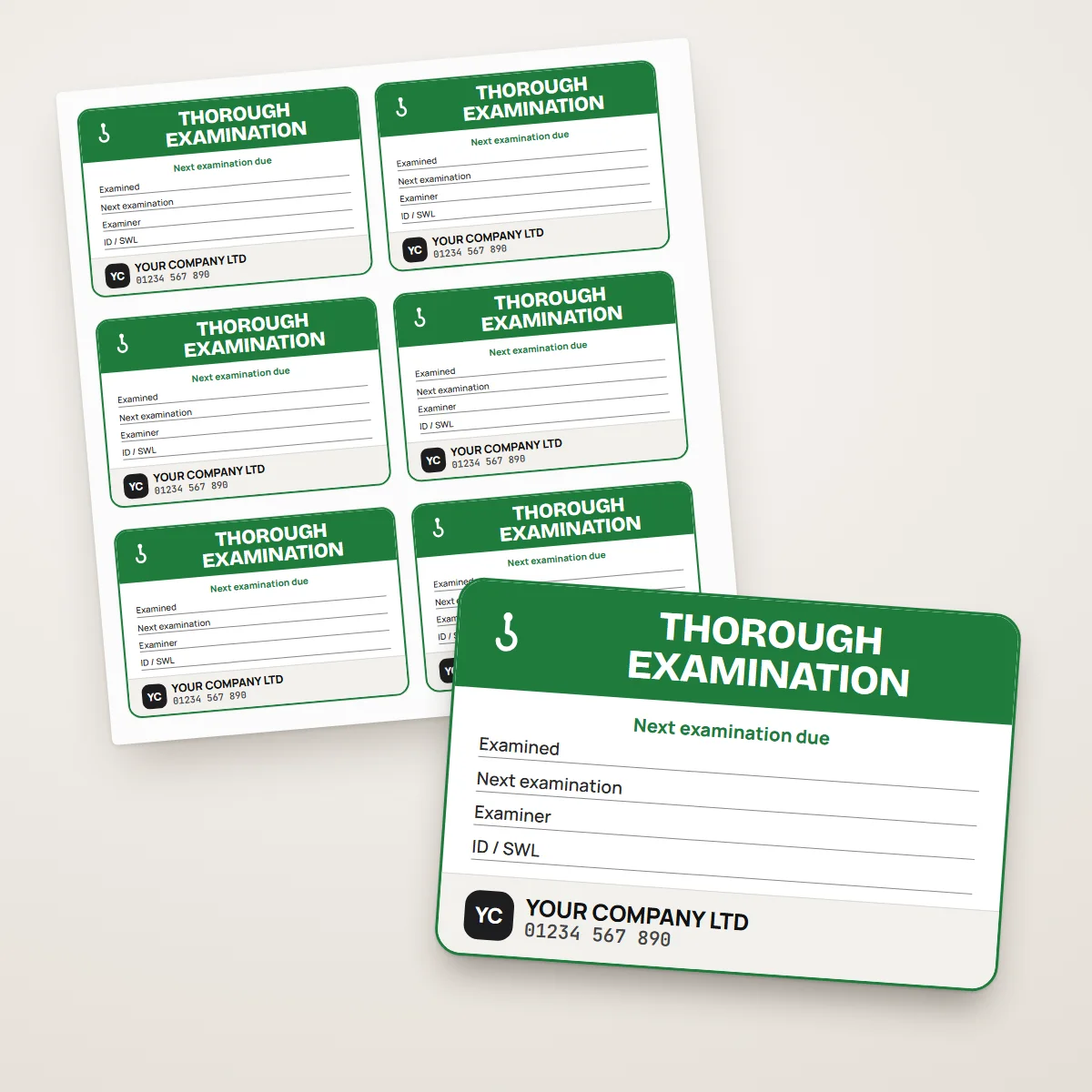 Thorough Examination (LOLER) Labels