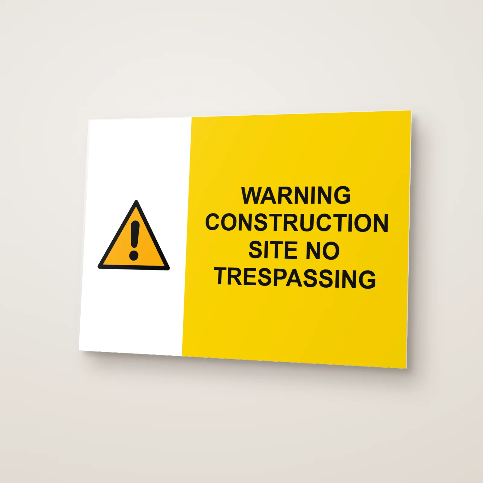 Warning Construction Site No Trespassing Sign