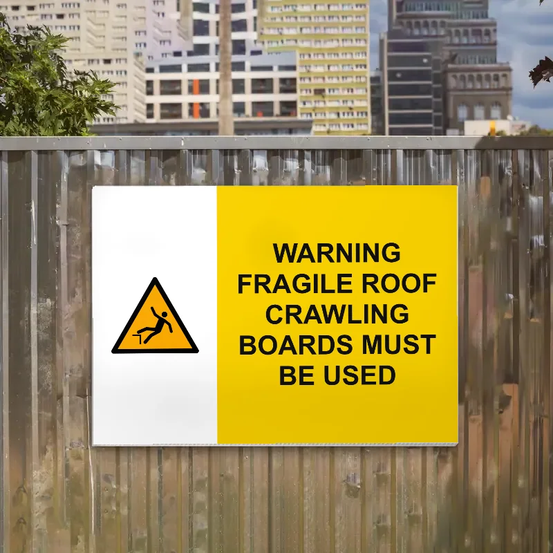 Warning Fragile Roof Crawling Boards Must Be Used Sign: warning fragile roof crawling boards must be used sign 3