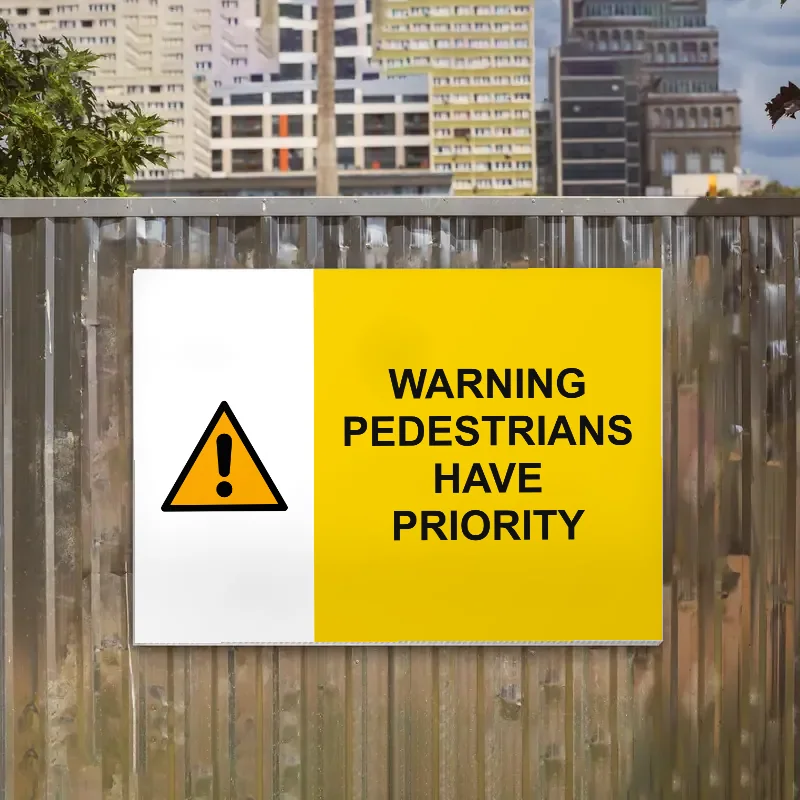 Warning Pedestrians Have Priority Sign: warning pedestrians have priority sign 3