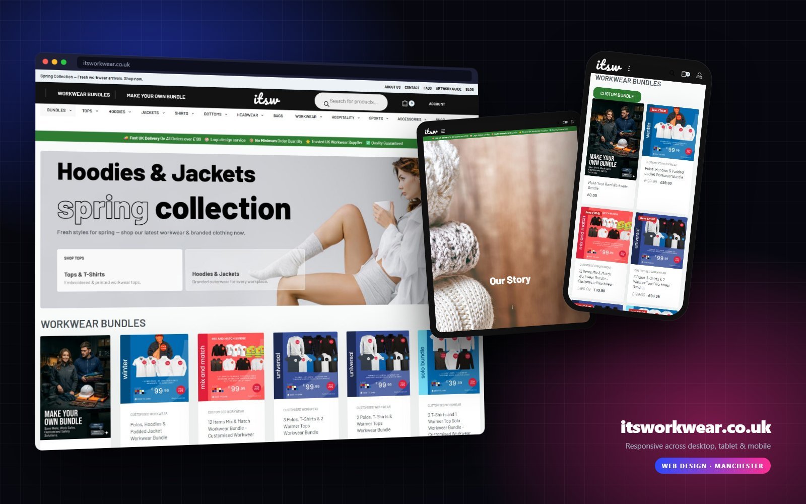 itsworkwear.co.uk shown on desktop, tablet and mobile