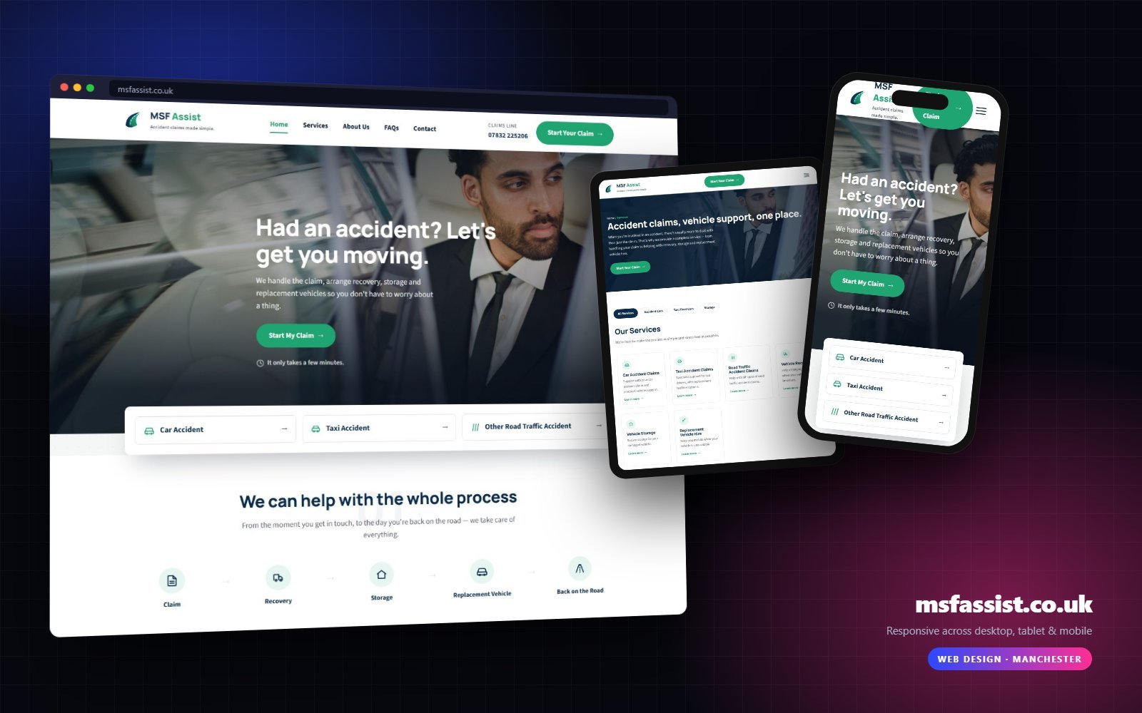 msfassist.co.uk shown on desktop, tablet and mobile