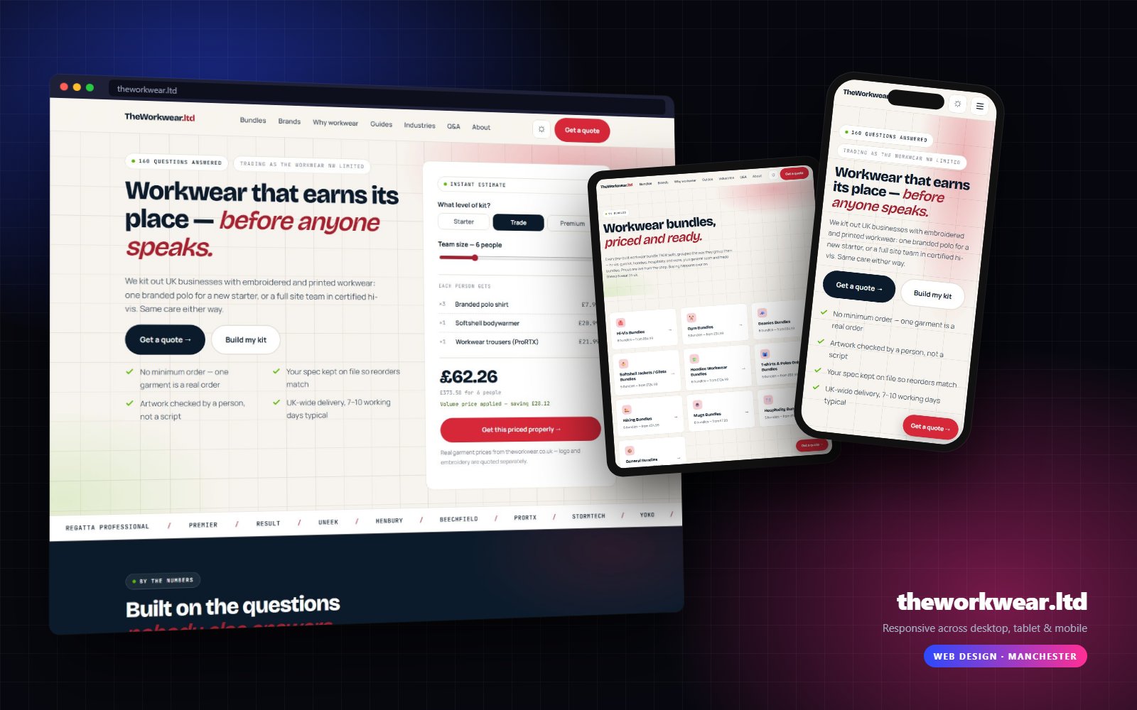 theworkwear.ltd shown on desktop, tablet and mobile