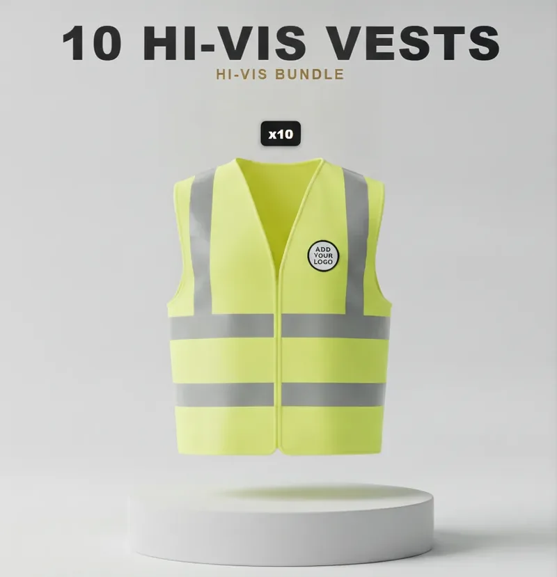 10 branded hi-vis vests
