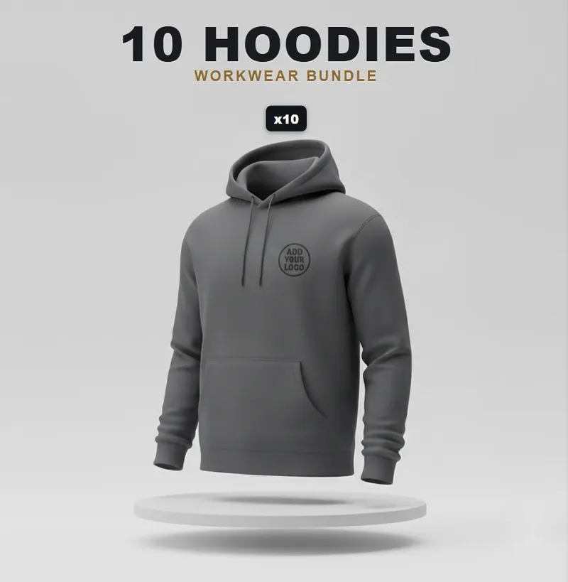 10 branded hoodies