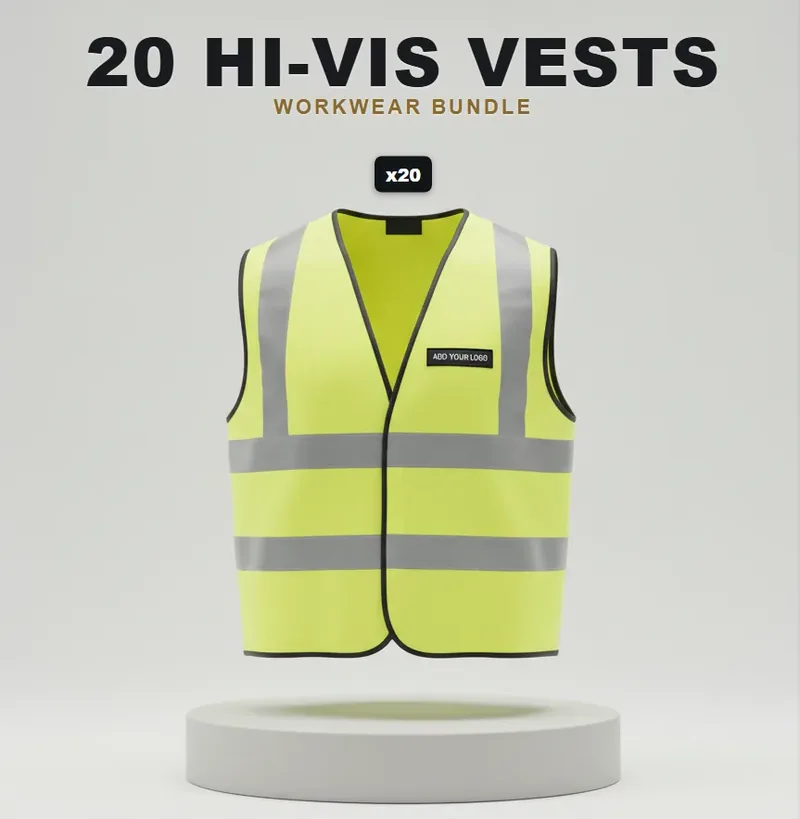 20 branded hi-vis vests