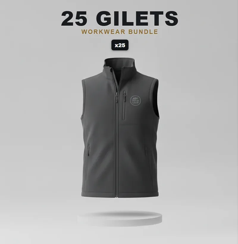 25 branded softshell jackets or gilets