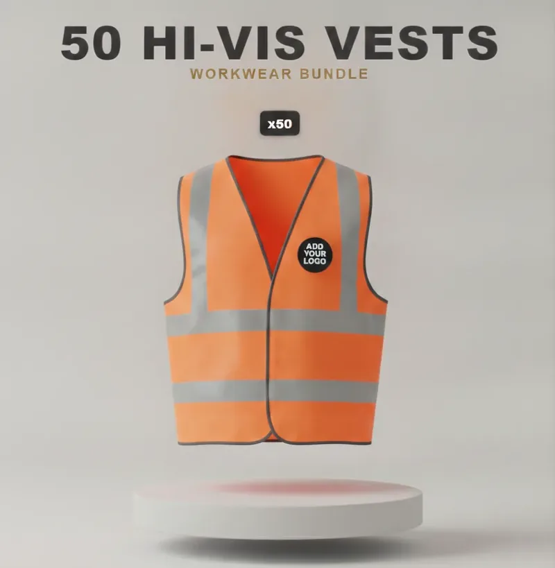 50 branded hi-vis vests