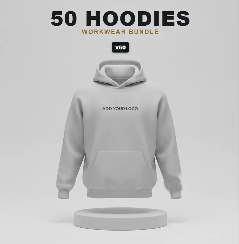 50 branded hoodies