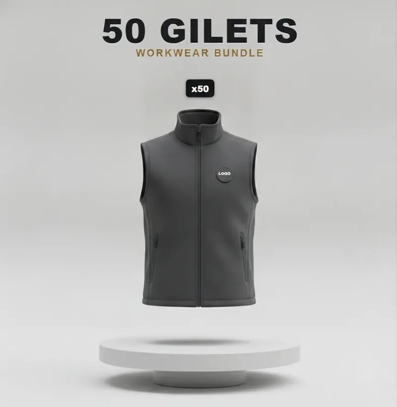 50 branded softshell jackets or gilets