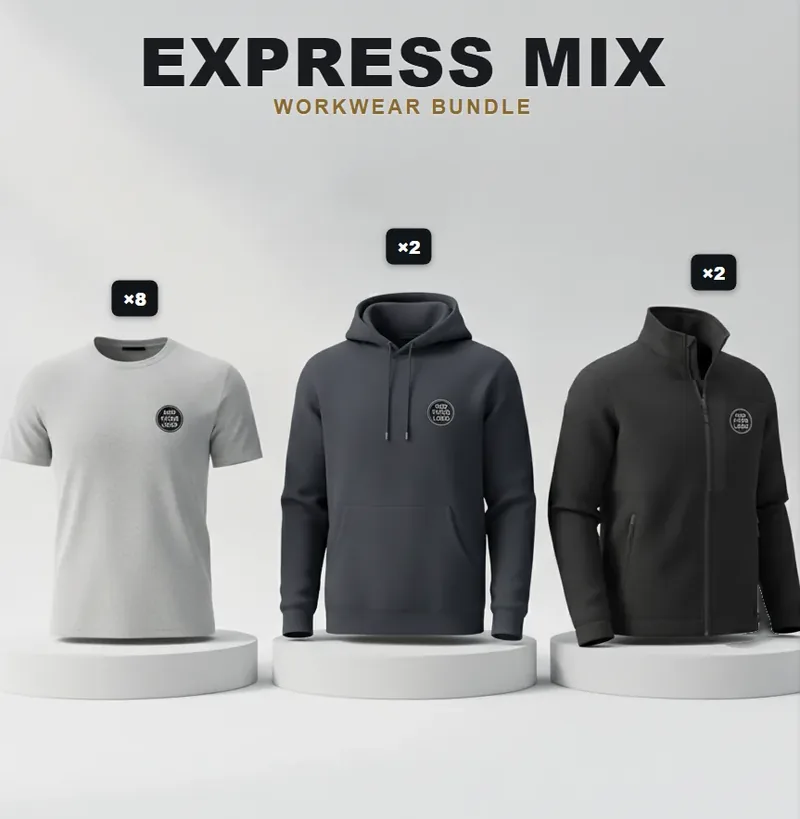 Express pack, every garment carrying a logo